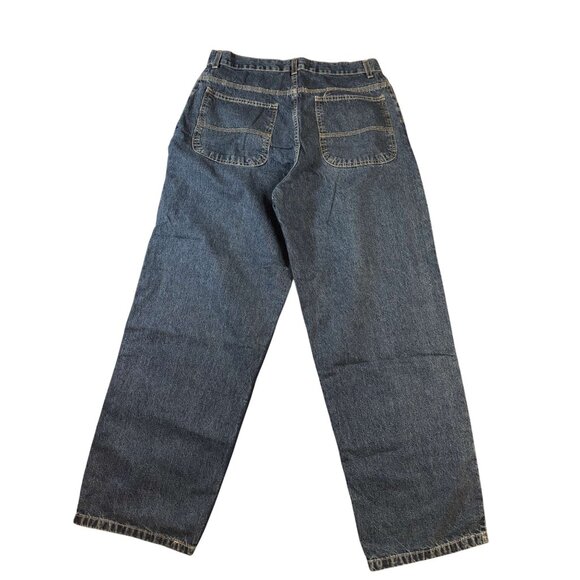 Utility Dark Blue Denim Jeans Straight Leg Relaxed Fit Mens Size 33X30 Casual - Picture 4 of 5